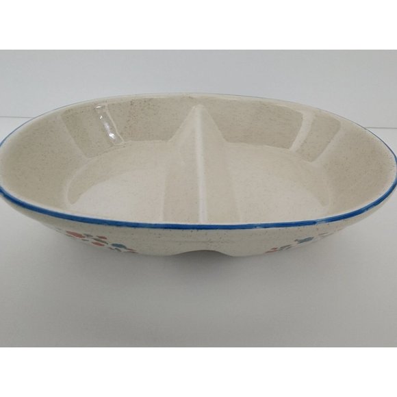 Action China Country Classics Stoneware FLORAL DUCK GOOSE DIVIDED DISH - Picture 6 of 9